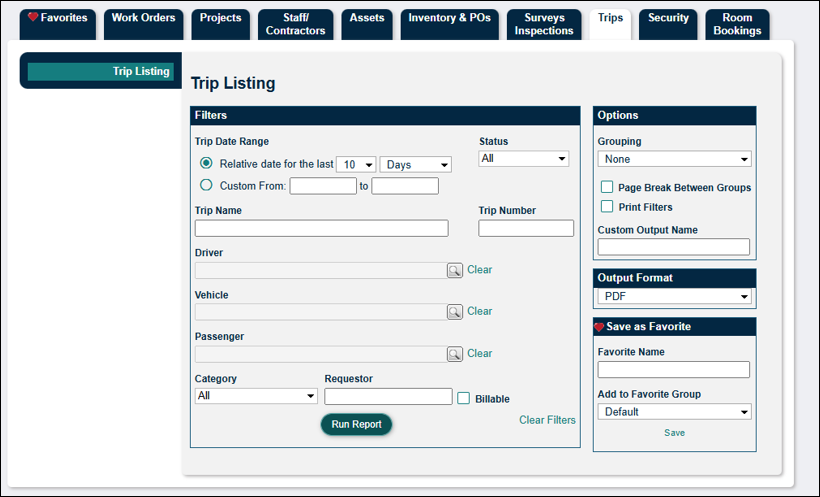 Trip Listing
